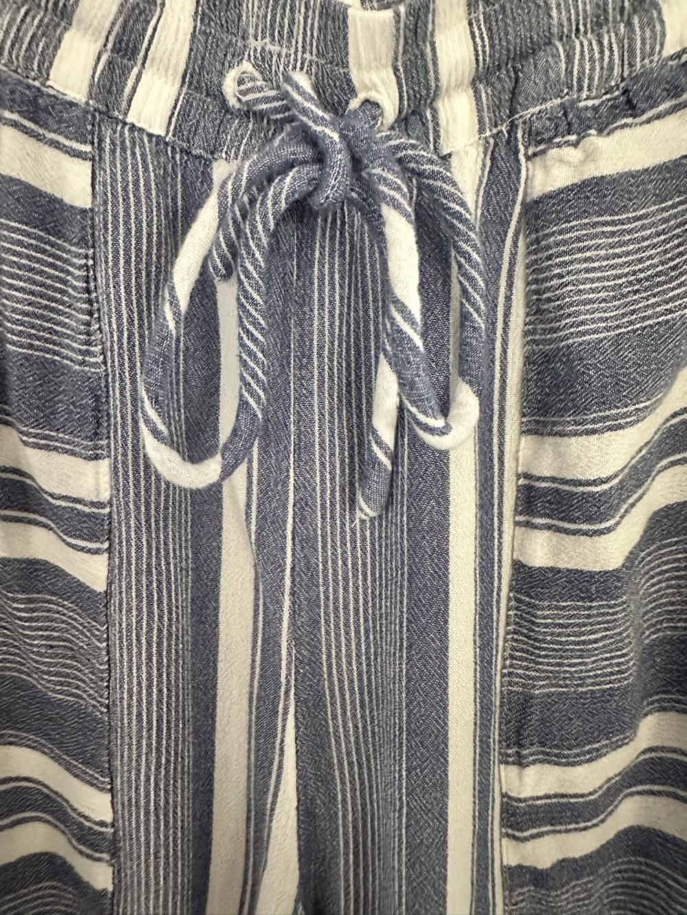 Billabong Striped Wide Leg Pants | Blue White Beachy Drawstring | Size M - Picture 3 of 9